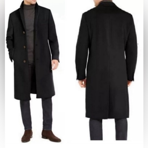 EUC Men’s Silver Cloud Italian/Bulgarian Cashmere Blend Long Casual Overcoat,46L - Picture 2 of 16